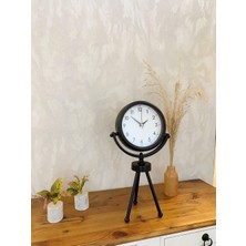 By Nevser Siyah Metal Mini Tripod Dekoratif Masa Saati 45×26 cm