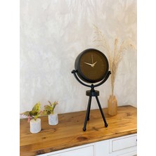 By Nevser Siyah Metal Mini Tripod Spor Masa Saati 45×26 cm
