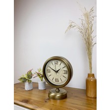 By Nevser Eskitme Metal Vintage Masa Saati 25×20 cm