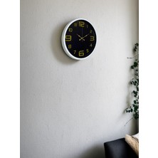 By Nevser 36 cm Beyaz Gold Rakamlı Dekoratif Duvar Saati