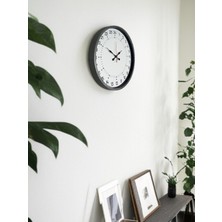 By Nevser 36 cm Gri 24 Saat Göstergeli Özel Tasarım Duvar Saati