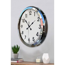 By Nevser Krom Şıklık 52 cm Metal Modern Duvar Saat
