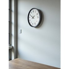 By Nevser 36 cm Gri Dekoratif Duvar Saati