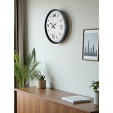 By Nevser 36 cm Gri Standart Dekoratif Duvar Saati
