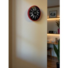 By Nevser 36 cm Kırmızı Asil Duvar Saati