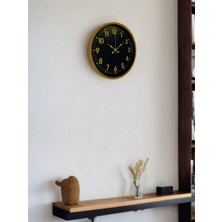 By Nevser 36 cm Kahverengi Gold Rakamlı Duvar Saati
