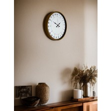 By Nevser 36 cm Kahverengi 24 Saat Göstergeli Özel Tasarım Duvar Saati