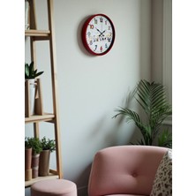 By Nevser 36 cm Kırmızı Çocuk Odası Duvar Saati