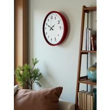 By Nevser 36 cm Kırmızı Dekoratif Duvar Saati