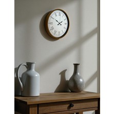 By Nevser 36 cm Roma Rakamlı Kahverengi Dekoratif Duvar Saati