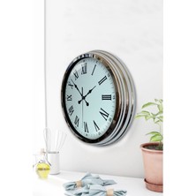 By Nevser Krom Roma Rakamlı 40 cm Metal Modern Duvar Saati