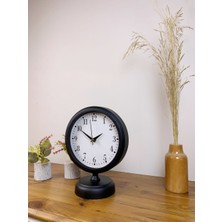 By Nevser Siyah Metal Masa Saati 25×20 cm