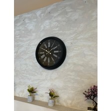 By Nevser Black Noble 40 cm Metal Modern Duvar Saati