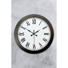 By Nevser 36 cm Siyah Metal Roma Rakamlı Duvar Saati