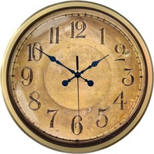 By Nevser 52 cm Eskitme Metal Retro Duvar Saati