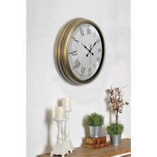 By Nevser Retro Modern Roma Rakamlı 40 cm Metal Duvar Saati