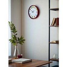 By Nevser 36 cm Kırmızı Çocuk Odası Duvar Saati