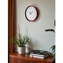 By Nevser 36 cm Standart Kırmızı Duvar Saati