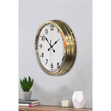By Nevser 40 cm Metal Gold Standart Duvar Saati – Modern ve Dekoratif Tasarım