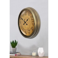 By Nevser Bronz Nostalji 40 cm Metal Eskitme Duvar Saati