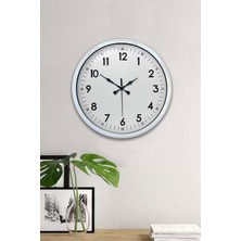 By Nevser 40 cm Beyaz Metal Standart Duvar Saati