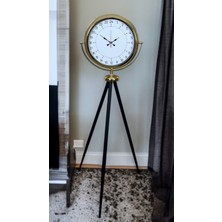 By Nevser Gold 24 Saat Göstergeli Özel Tasarım Tripod Ayaklı Saat