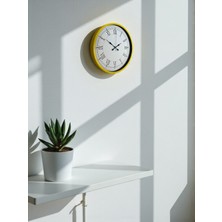 By Nevser 36 cm Sarı Dekoratif Duvar Saati