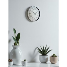 By Nevser 36 cm Beyaz Roman Rakamlı Duvar Saati