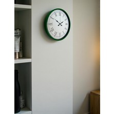 By Nevser 36 cm Yeşil Roma Rakamlı Duvar Saati