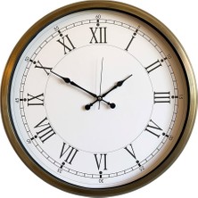 By Nevser 52 cm Eskitme Metal Retro Duvar Saati