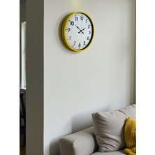 By Nevser 36 cm Standart Sarı Duvar Saati