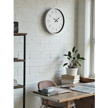 By Nevser 36 cm Beyaz Dekoratif Duvar Saati