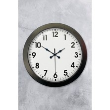 By Nevser 36 cm Siyah Metal Standart Duvar Saati