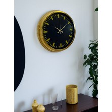 By Nevser Zarif Klasik Stil 40 cm Metal Gold Duvar Saati