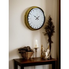 By Nevser Gold 40 cm Metal 24 Saat Göstergeli Özel Tasarım Duvar Saati