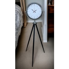 By Nevser Krom 24 Saat Göstergeli Özel Tasarım Tripod Ayaklı Saat