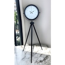 By Nevser Siyah 24 Saat Göstergeli Özel Tasarım Tripod Ayaklı Saat