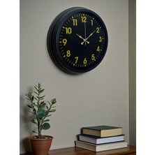 By Nevser Siyah Standart 40 cm Metal Dekoratif Duvar Saati