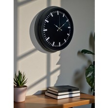 By Nevser Black Baseline 40 cm Metal Duvar Saati