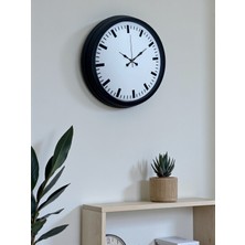 By Nevser Black & White Baseline 40 cm Metal Duvar Saati