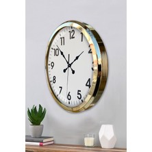 By Nevser Gold Standart 52 cm Metal Zarif Duvar Saati