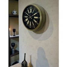 By Nevser 40 cm Metal Antik Roma Eskitme Duvar Saati