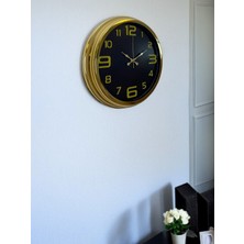 By Nevser Elegance Gold Luxury 40 cm Metal Duvar Saati