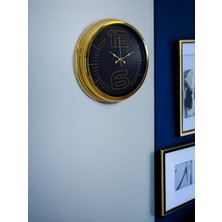 By Nevser Elite Luxury Gold 40 cm Metal Duvar Saati