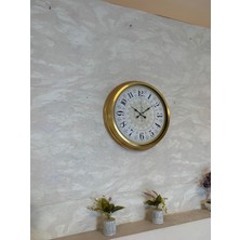 By Nevser Gold Zarif 40 cm Metal Duvar Saati