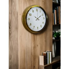 By Nevser Elegant Gold Frame 40 cm Metal Duvar Saati