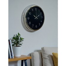 By Nevser Dekoratif ve Şık 40 cm Krom Metal Duvar Saati