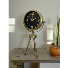 By Nevser Vintage Tripod Eskitme Metal Üç Ayaklı Masa Saati