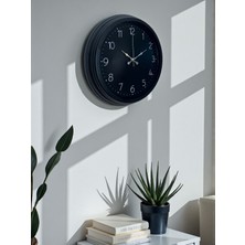 By Nevser Classic Black Zarif 40 cm Metal Duvar Saati