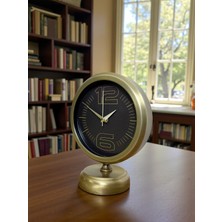 By Nevser Retro Modern Tasarım 25 x 20 cm Metal Masa Saati